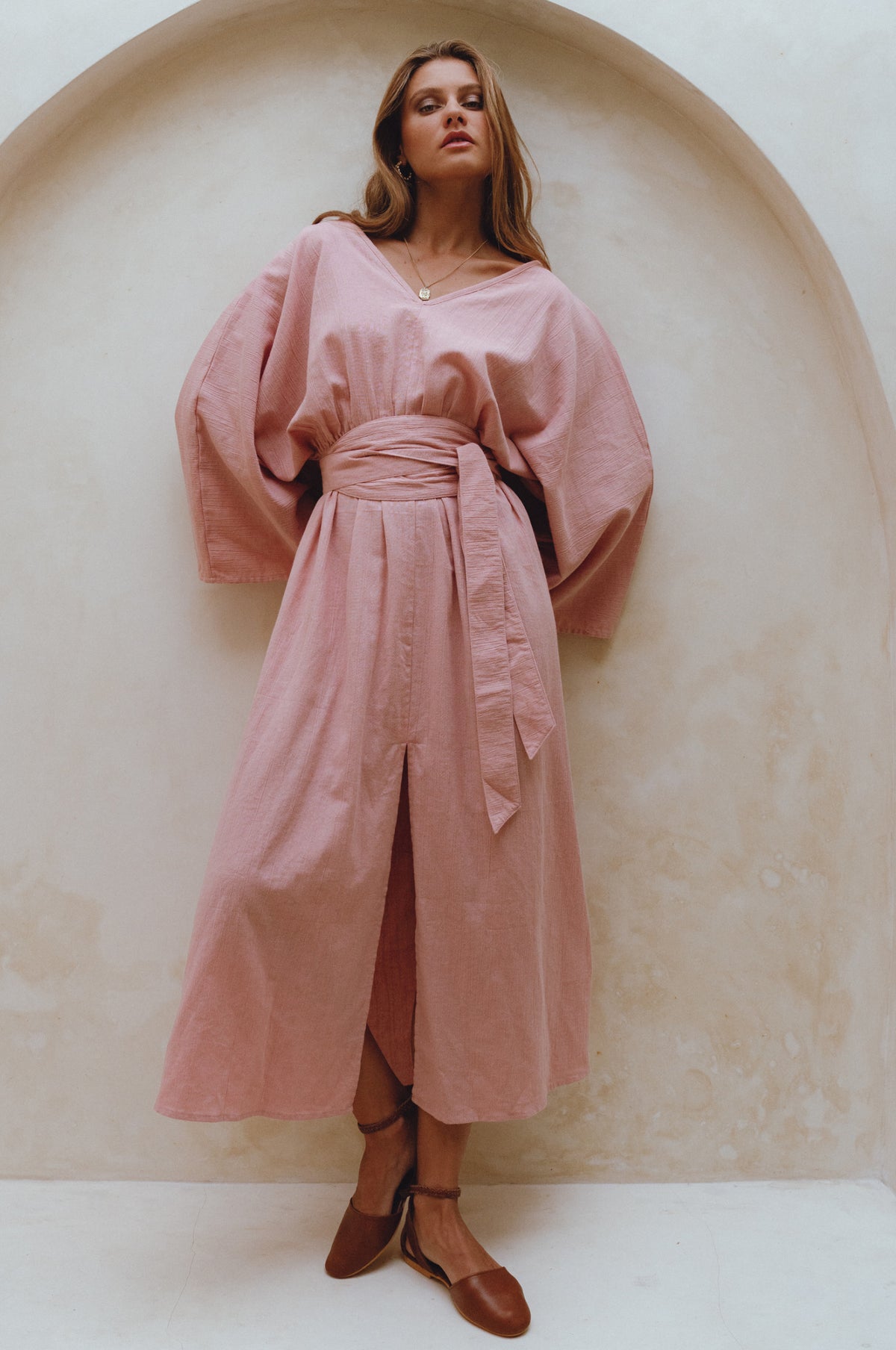 Hana Linen Kimono Dress