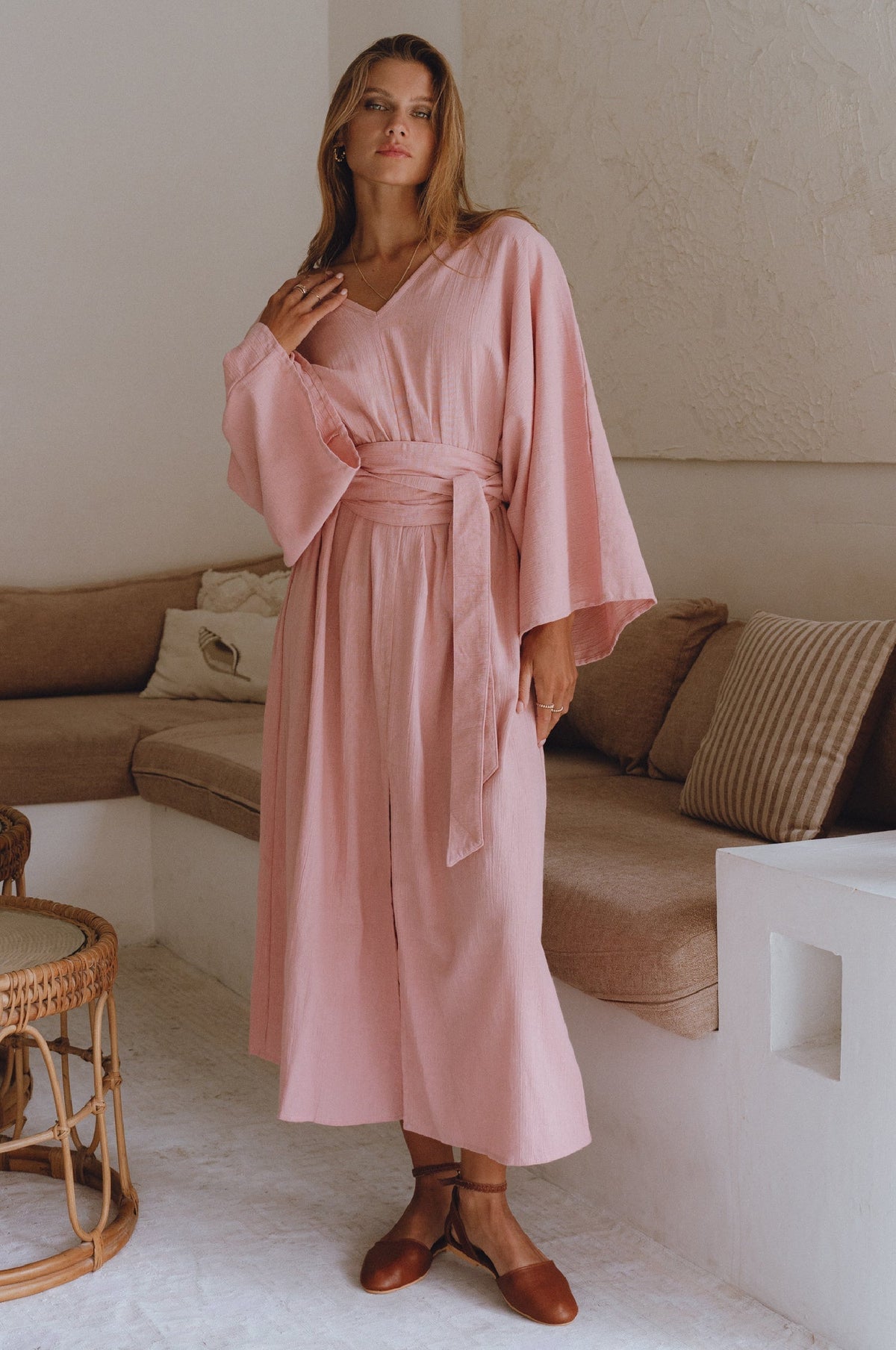 Hana Linen Kimono Dress