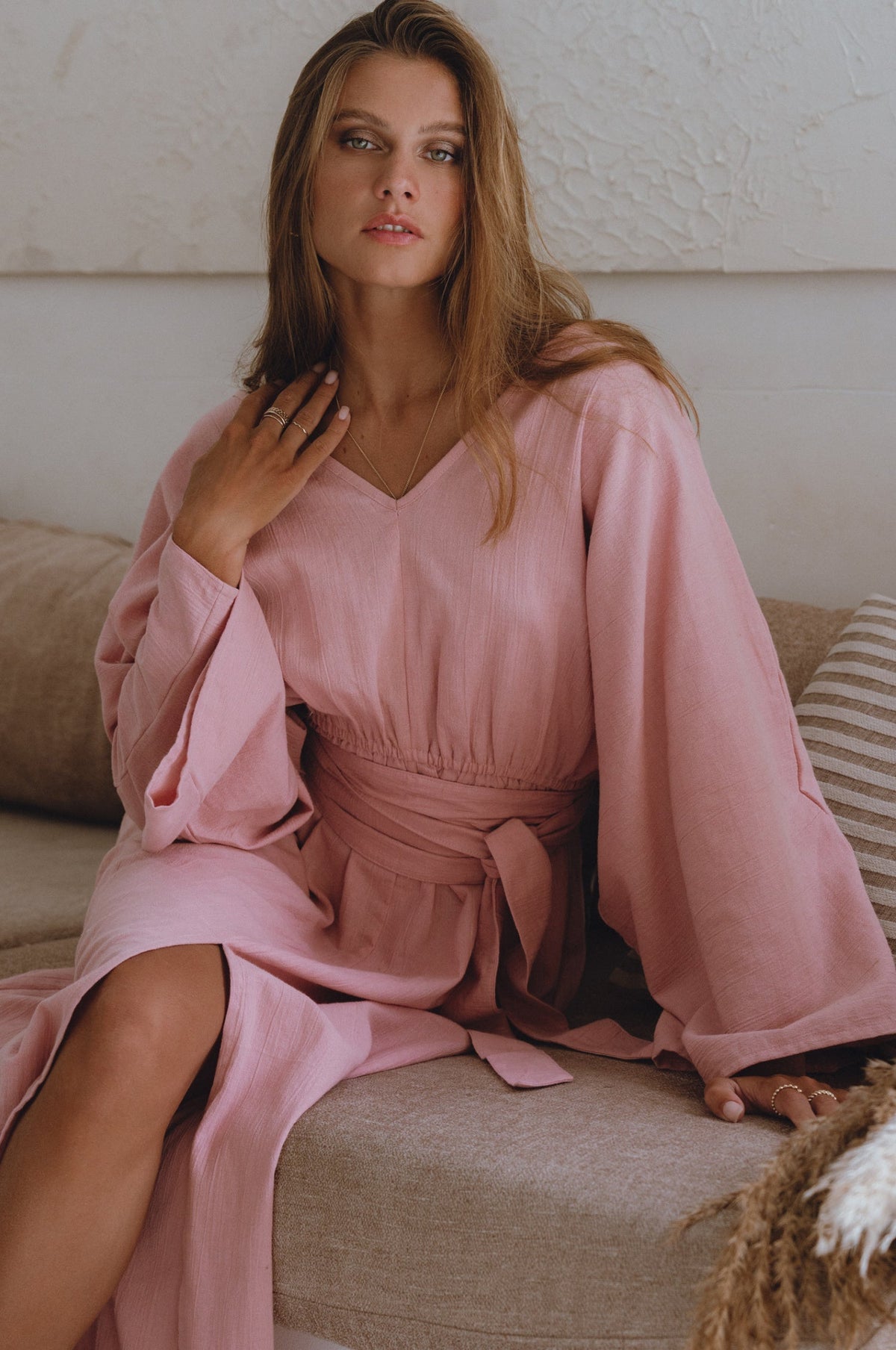 Hana Linen Kimono Dress