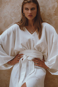 Hana Linen Kimono Dress