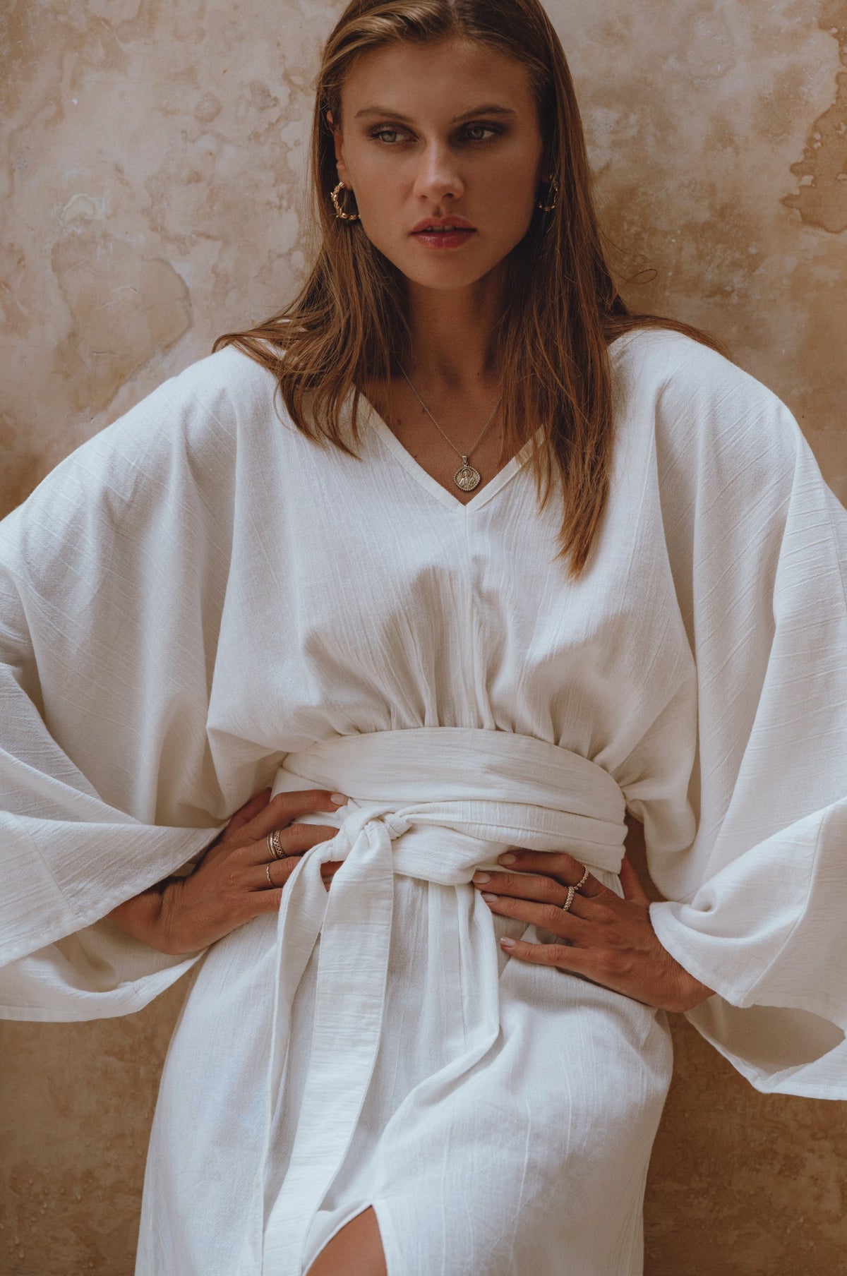 Hana Linen Kimono Dress