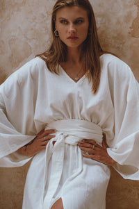 Hana Linen Kimono Dress