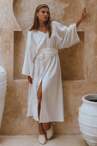 Hana Linen Kimono Dress