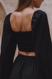 Helsa Long Sleeve Linen Top