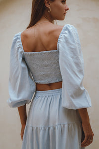 Helsa Long Sleeve Linen Top