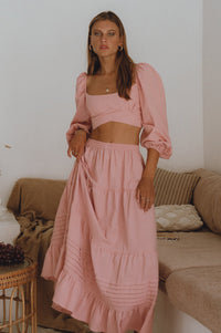 Helsa Long Sleeve Linen Top