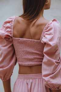 Helsa Long Sleeve Linen Top