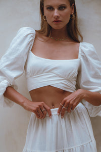 Helsa Long Sleeve Linen Top