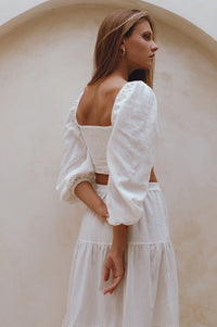 Helsa Long Sleeve Linen Top