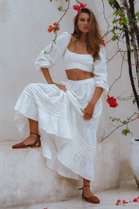 Helsa Long Sleeve Linen Top