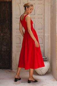 Indira Smocked Midi Dress