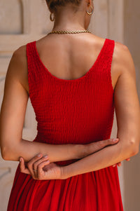 Indira Smocked Midi Dress