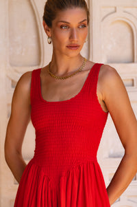 Indira Smocked Midi Dress