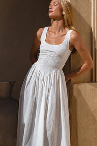 Indira Smocked Midi Dress
