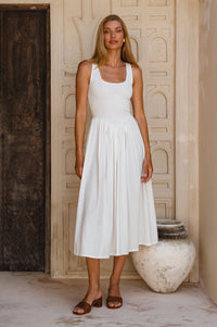 Indira Smocked Midi Dress