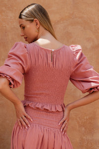 Jaffa Smocked Linen Top