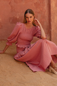 Jaffa Smocked Linen Top