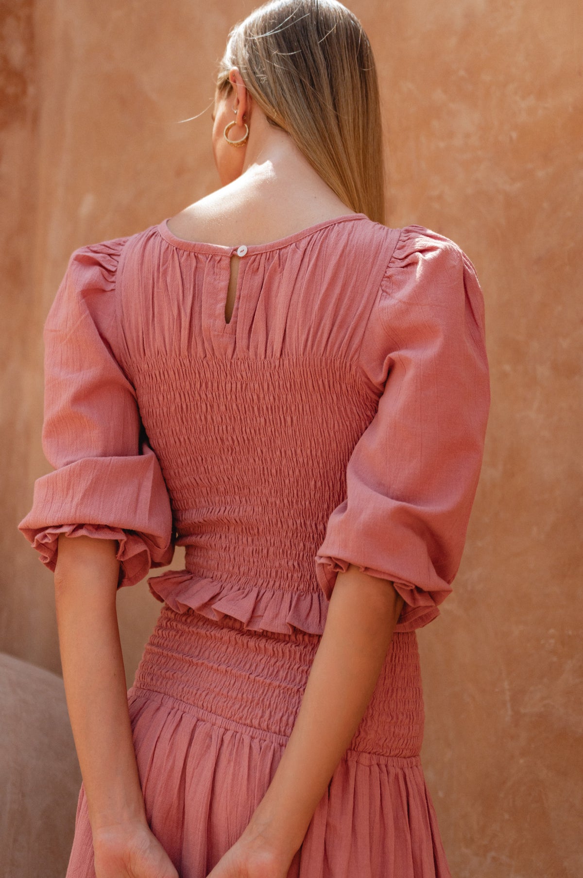 Jaffa Smocked Linen Top