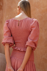 Jaffa Smocked Linen Top