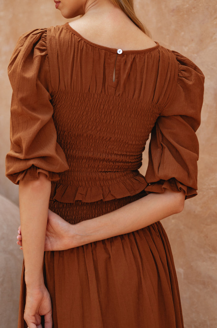 Jaffa Smocked Linen Top