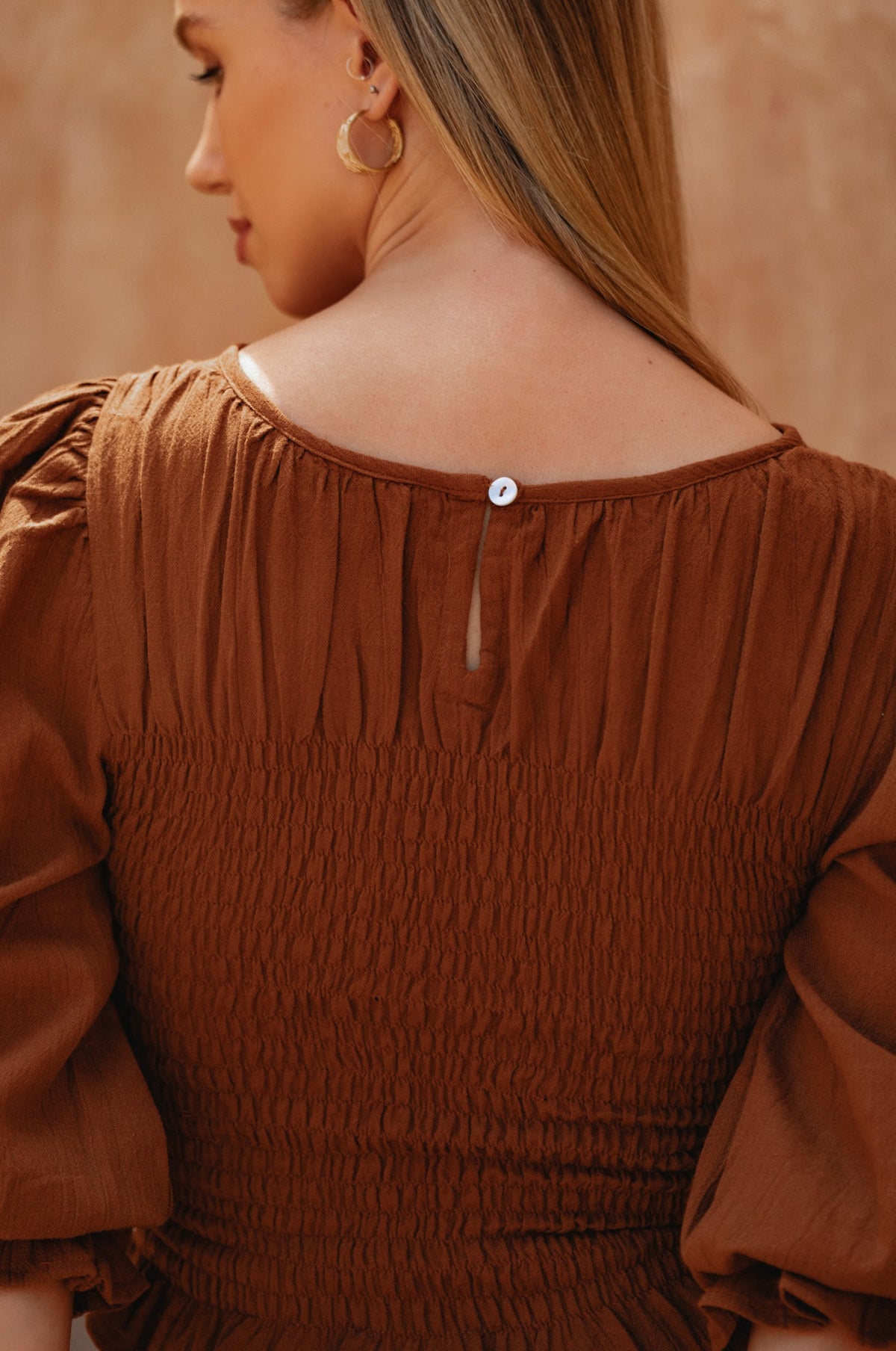 Jaffa Smocked Linen Top