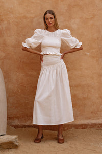 Jaffa Smocked Linen Top