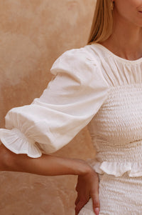 Jaffa Smocked Linen Top