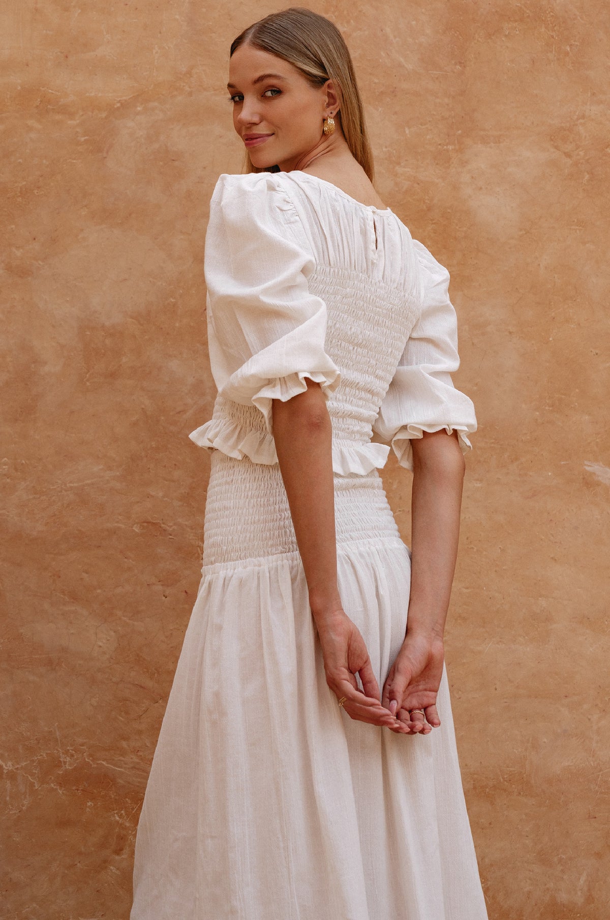 Jaffa Smocked Linen Top