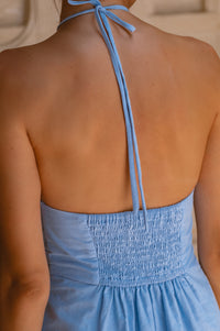 Marbella Halter-Neck Linen Dress (Sale)