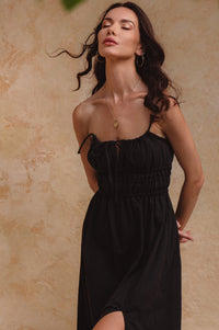 Eleanore Handcrafted Linen Midi Summer Dress