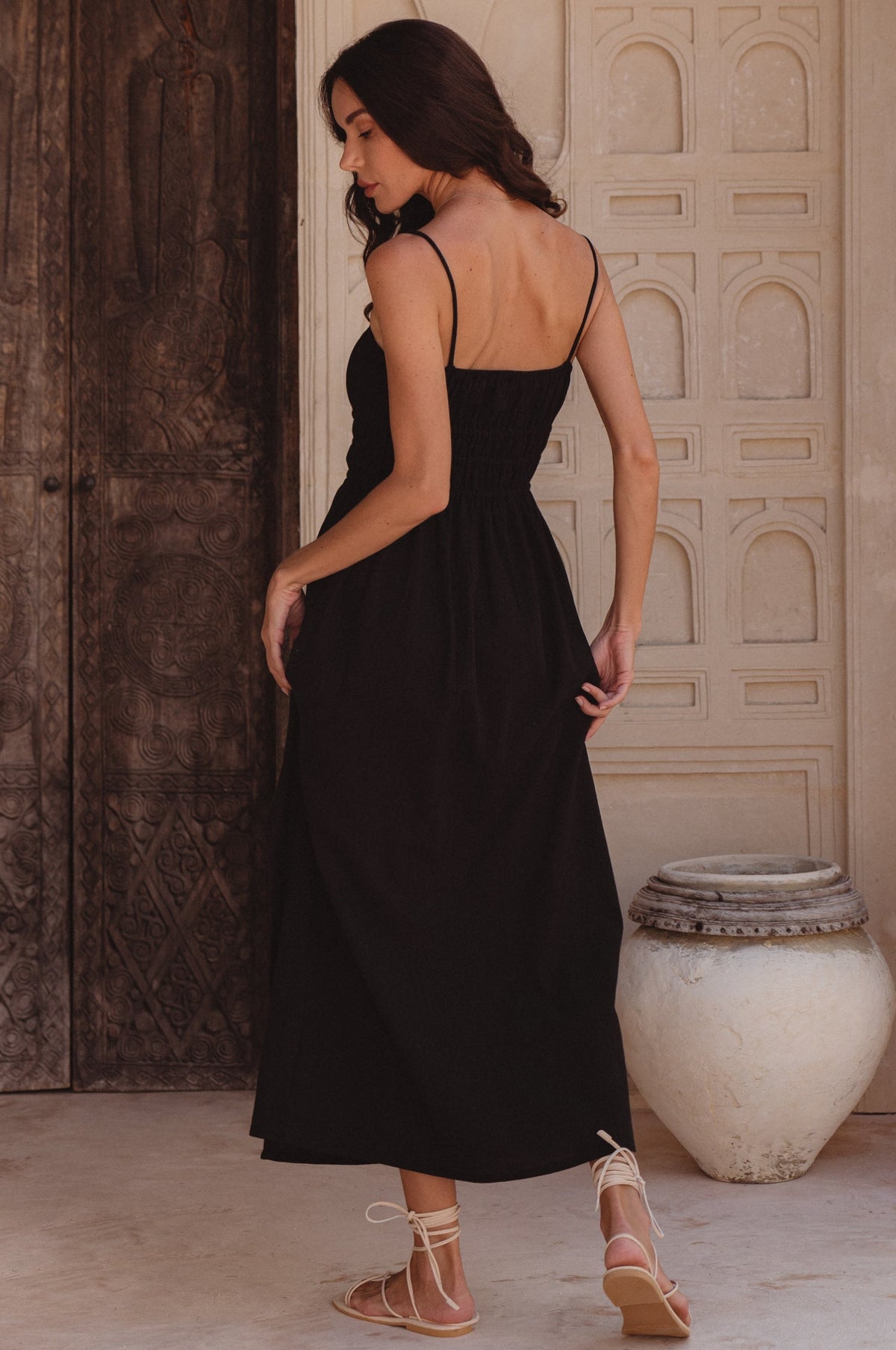 Eleanore Handcrafted Linen Midi Summer Dress