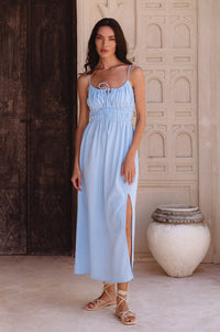 Eleanore Handcrafted Linen Midi Summer Dress