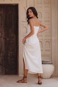 Eleanore Handcrafted Linen Midi Summer Dress