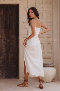 Eleanore Handcrafted Linen Midi Summer Dress