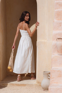 Eleanore Handcrafted Linen Midi Summer Dress