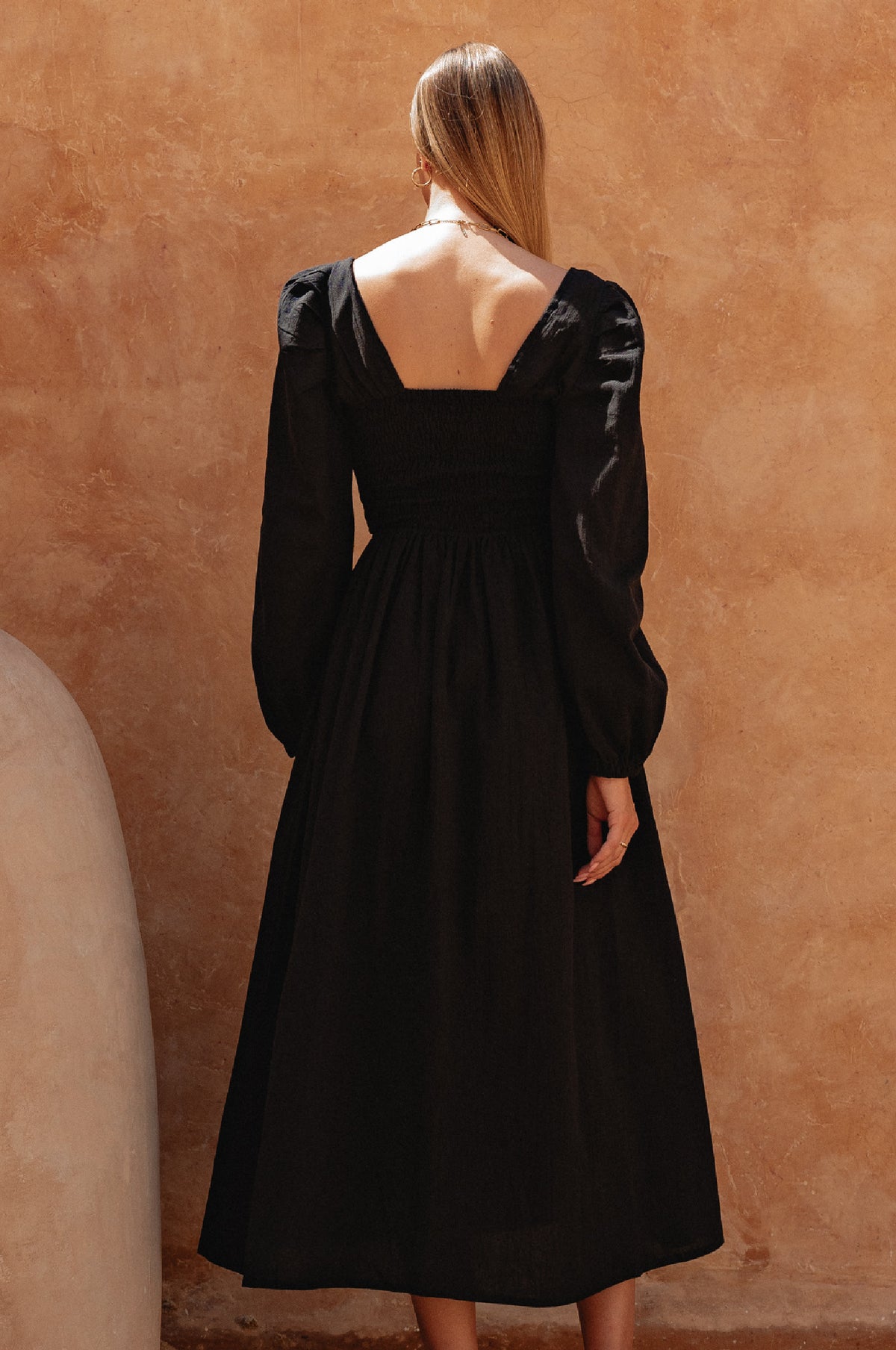 Narcisa Puff Sleeve Linen Dress