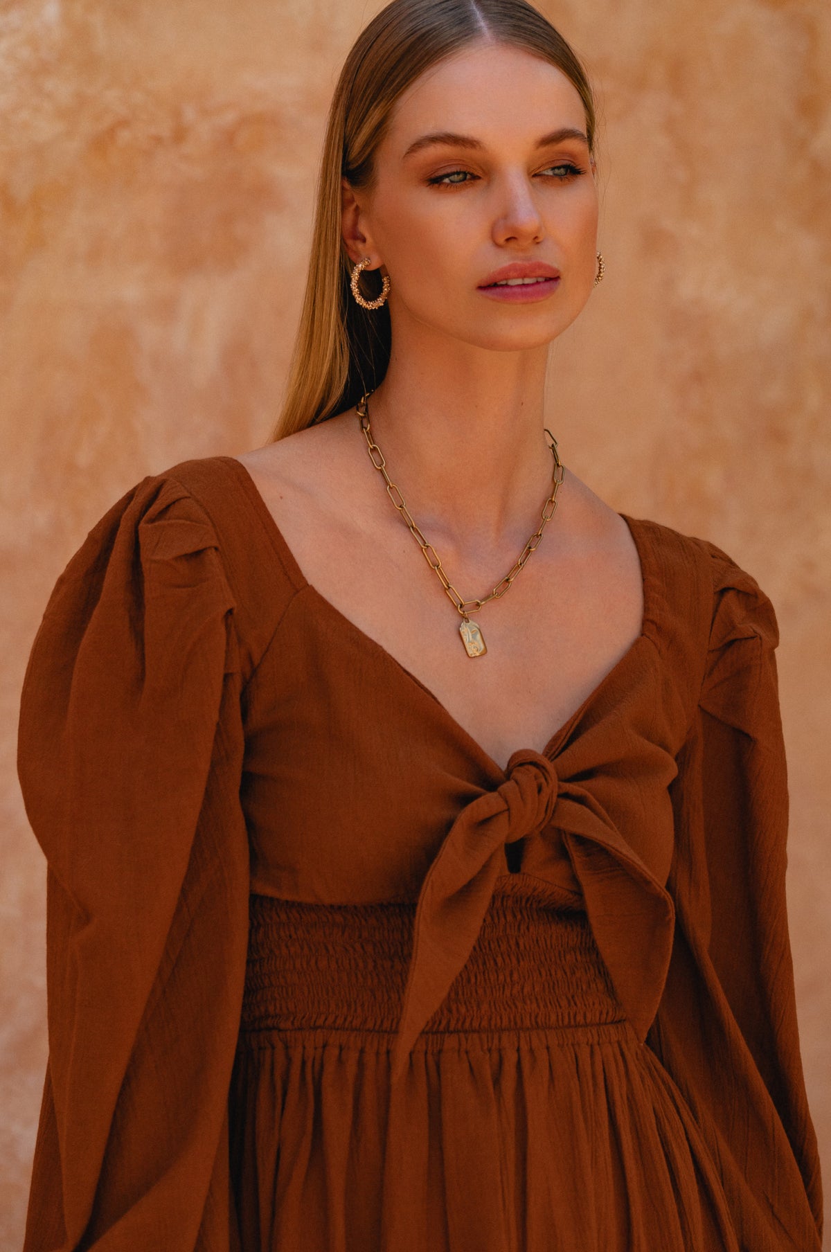 Narcisa Puff Sleeve Linen Dress