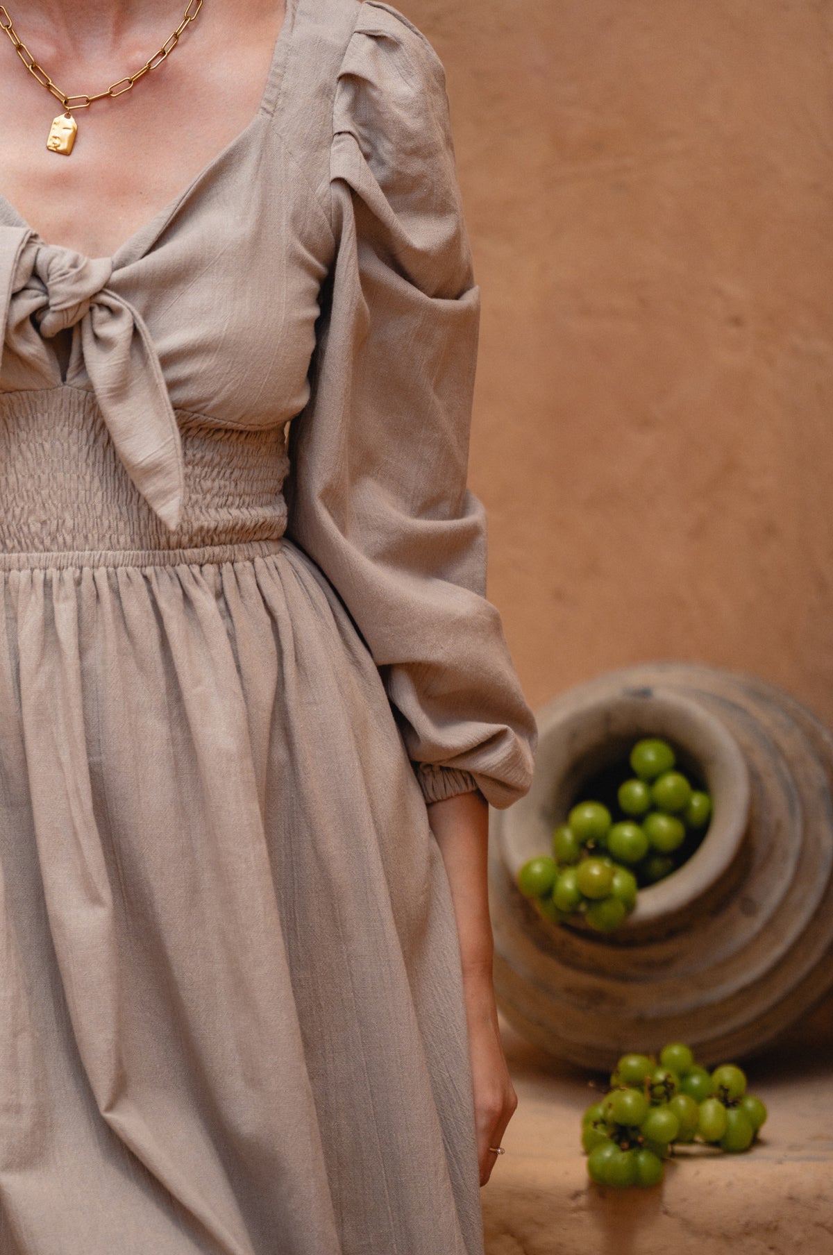 Narcisa Puff Sleeve Linen Dress