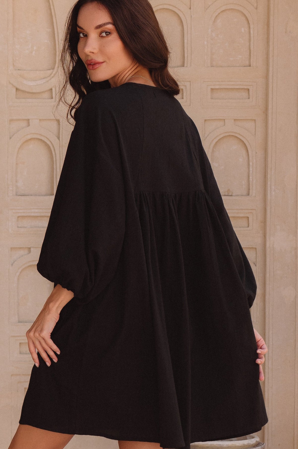 Palmira Handcrafted Linen Mini Dress