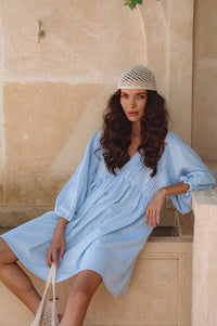 Palmira Handcrafted Linen Mini Dress