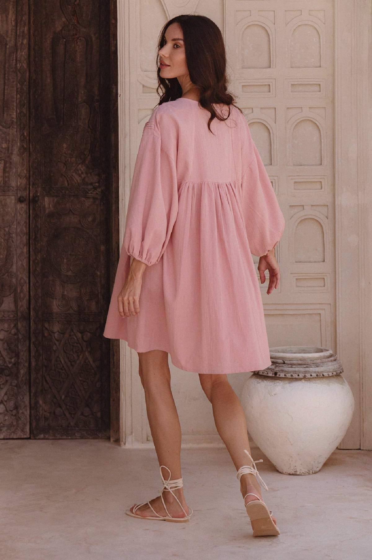 Palmira Handcrafted Linen Mini Dress