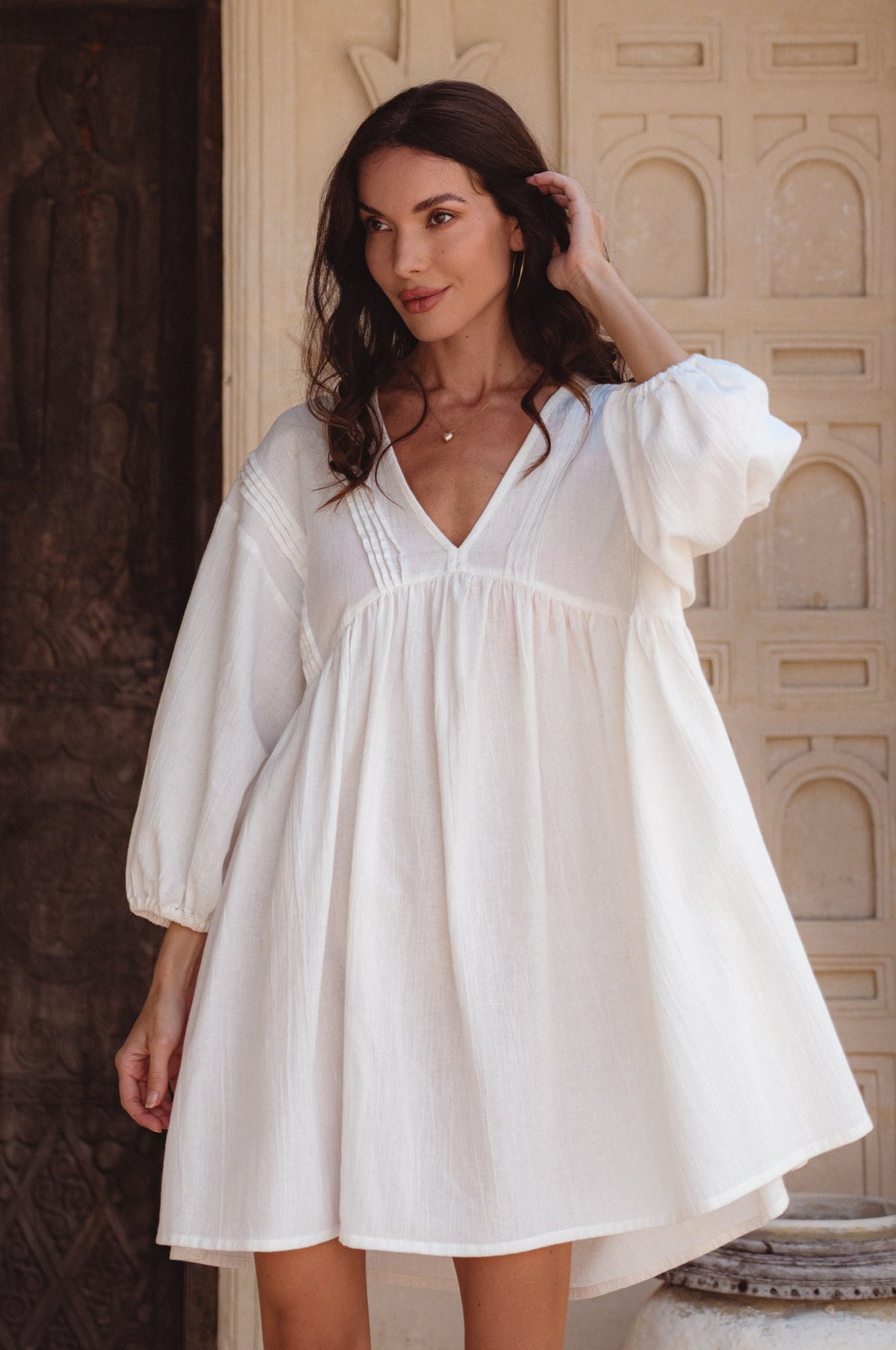 Palmira Handcrafted Linen Mini Dress