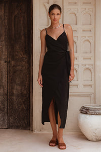 Seville Linen Wrap Dress (Sale)