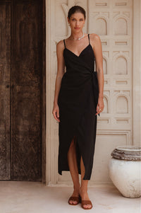 Seville Linen Wrap Dress (Sale)