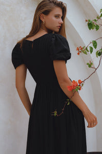 Sophie Smocked Linen Midi Dress