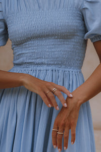 Sophie Smocked Linen Midi Dress