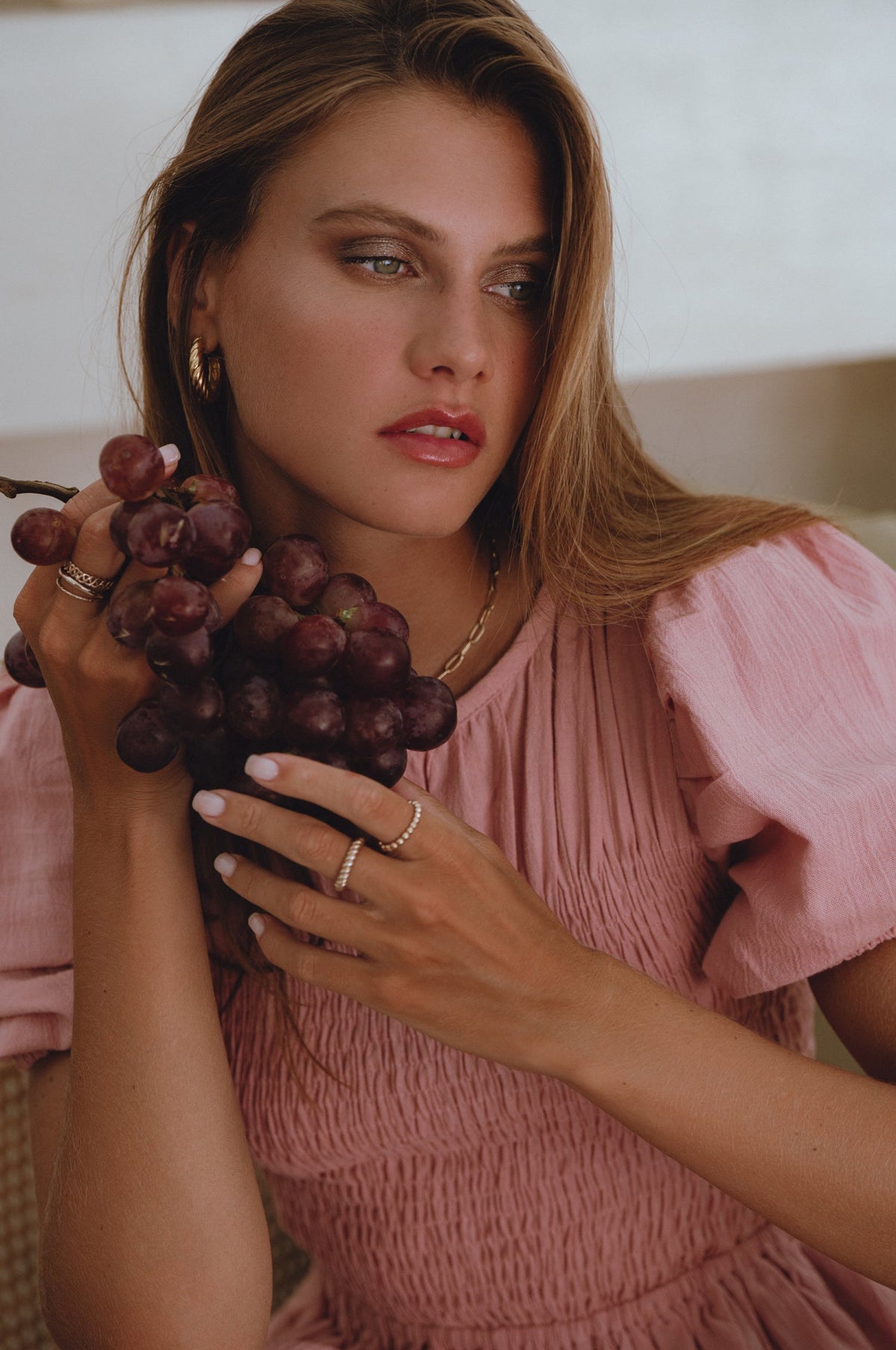 Sophie Smocked Linen Midi Dress