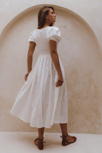 Sophie Smocked Linen Midi Dress
