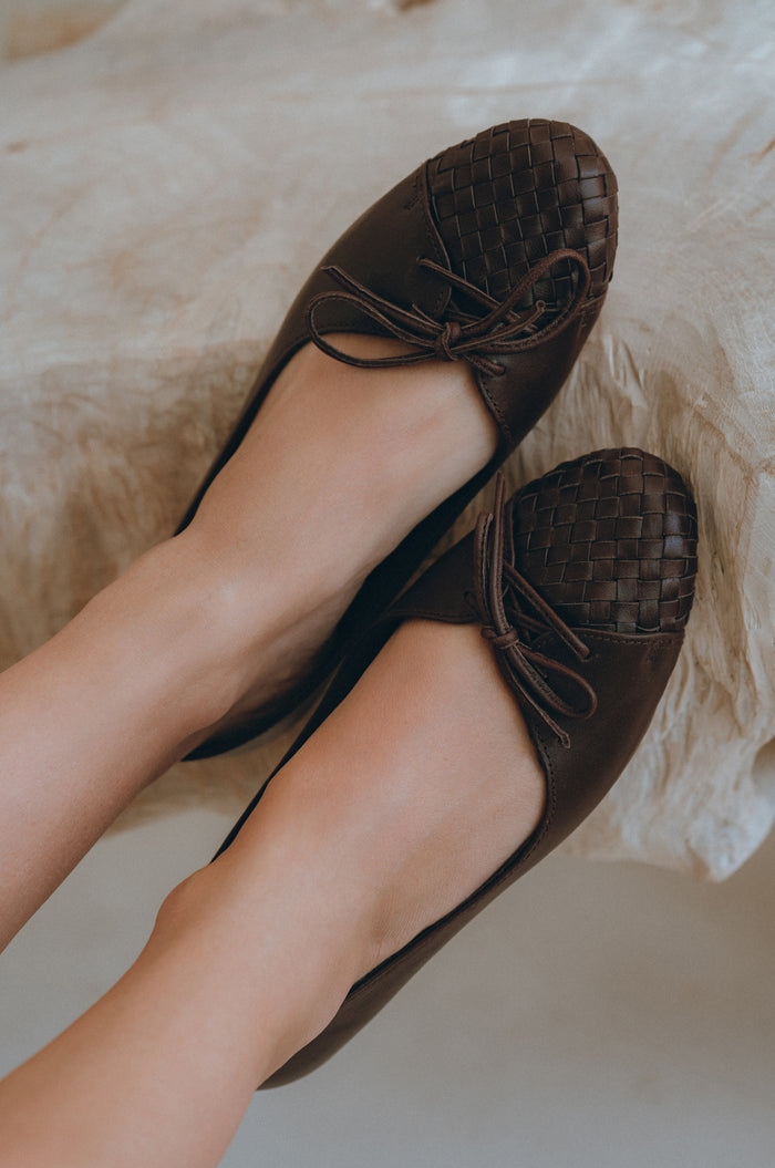 Alexandra Woven Leather Flats
