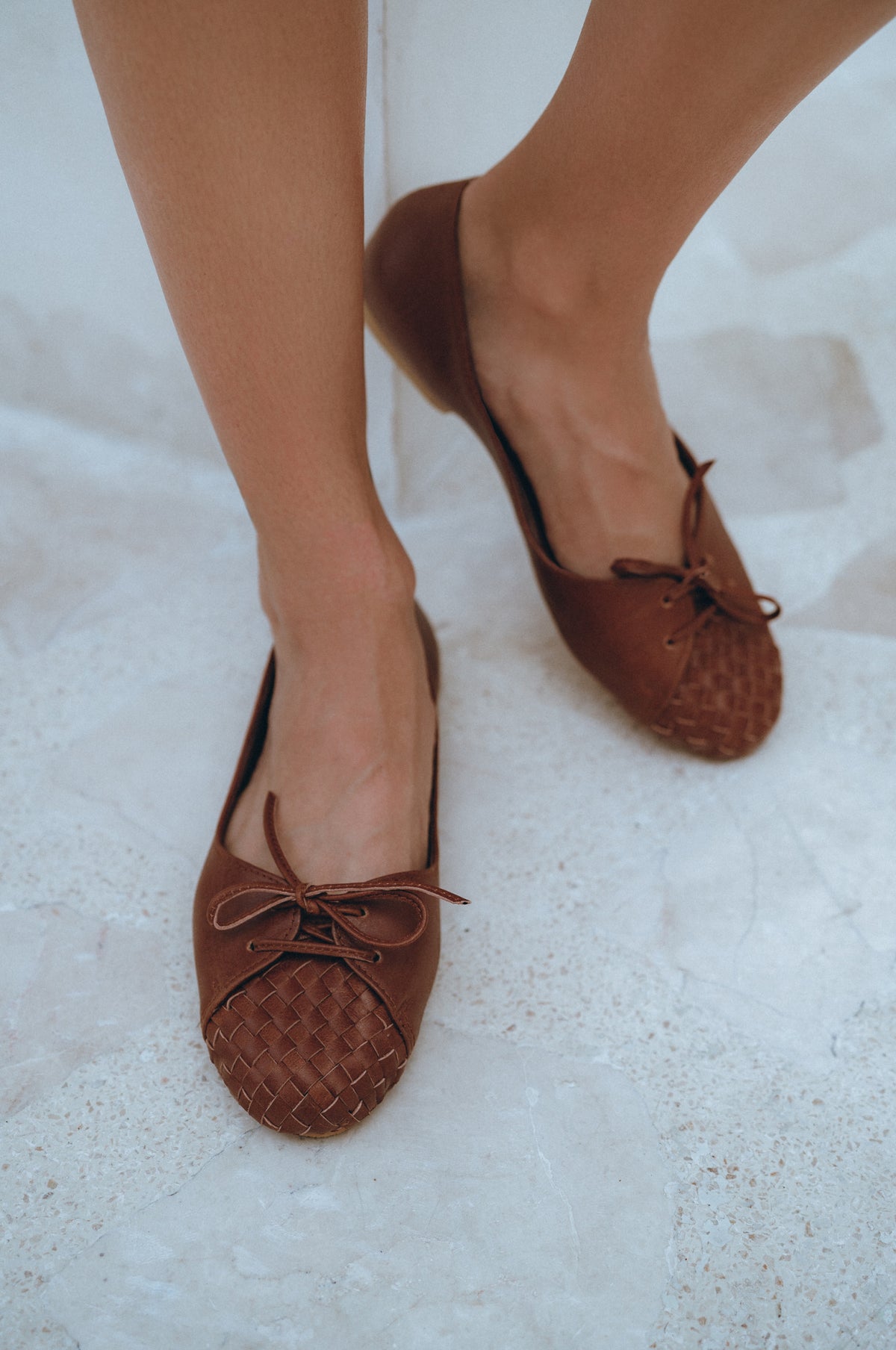 Alexandra Woven Leather Flats